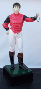 Custom painted lawn jockey statue