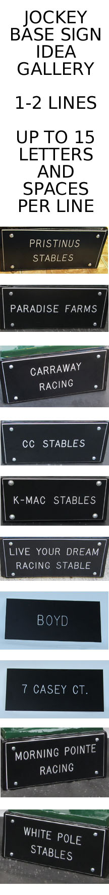 jockey base sign ideas