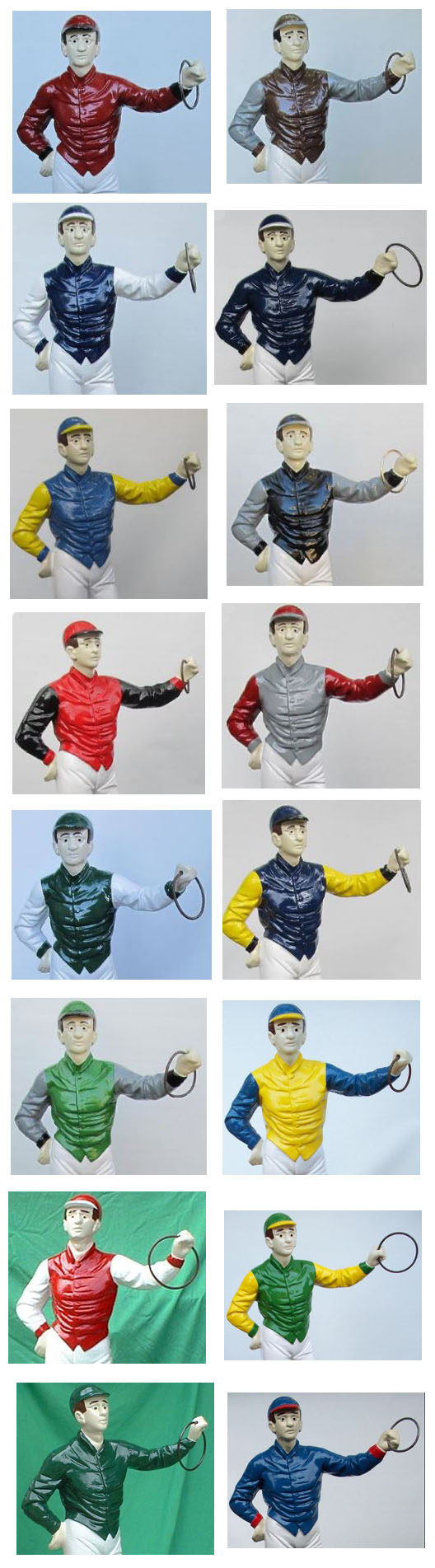 horse racing jockey statue custom colors 